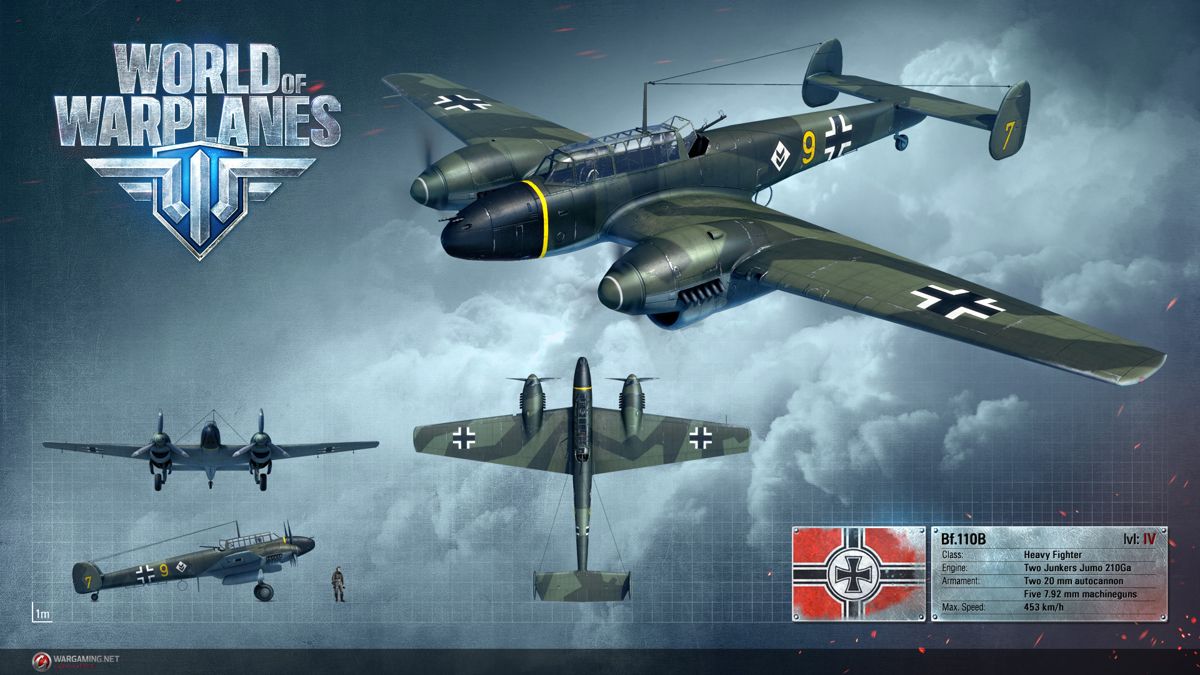 World of Warplanes Render (Official Website, Warplane Renders (2016)): Messerschmitt Bf 110 B