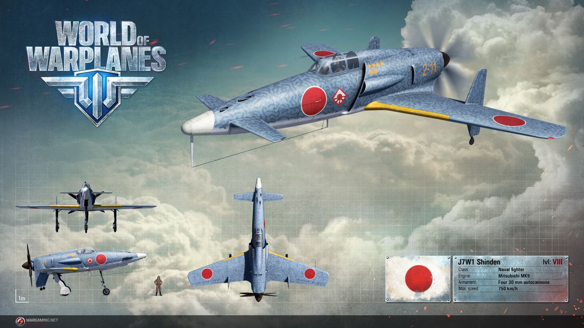 World of Warplanes Render (Official Website, Warplane Renders (2016)): Kyushu J7W1 Shinden