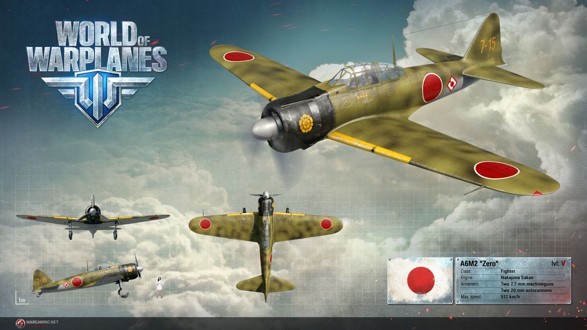 World of Warplanes Render (Official Website, Warplane Renders (2016)): Mitsubishi A6M2 Zero