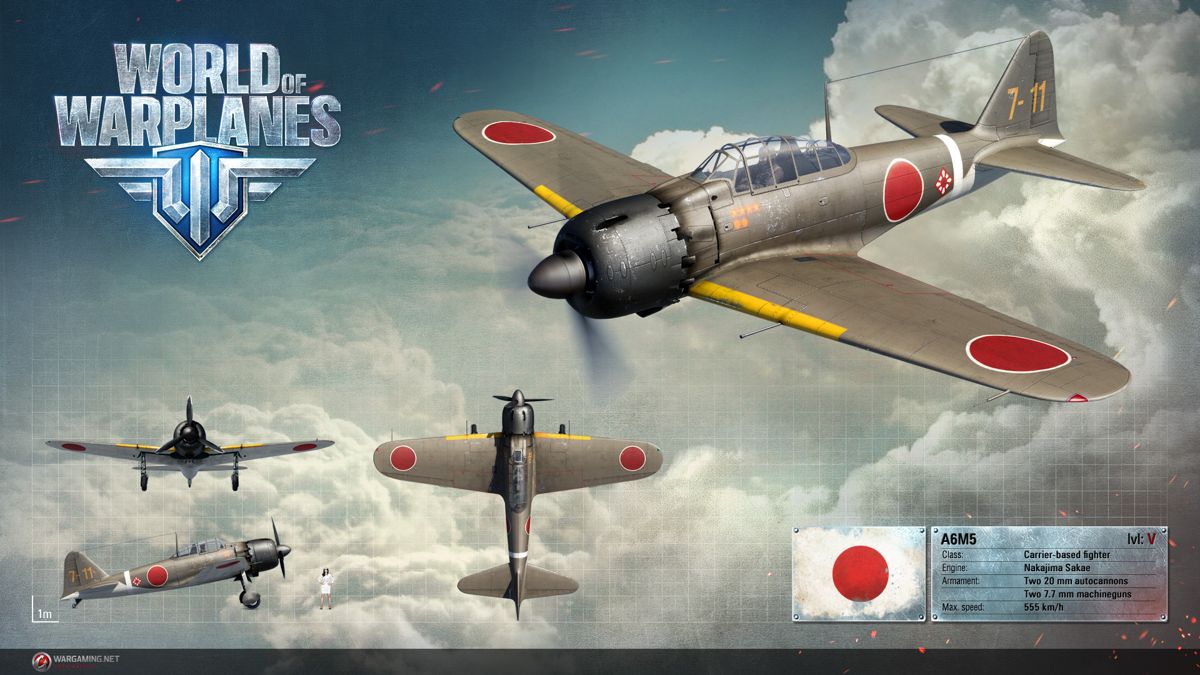 World of Warplanes Render (Official Website, Warplane Renders (2016)): Mitsubishi A6M5 Zero