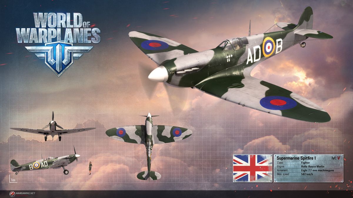 World of Warplanes Render (Official Website, Warplane Renders (2016)): Supermarine Spitfire I