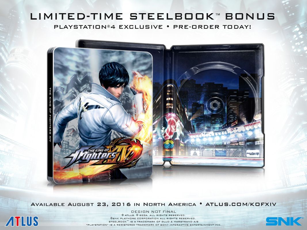 The King of Fighters XIV Other (Atlus press kit): The King of Fighters XIV Limited-Time SteelBook Bonus