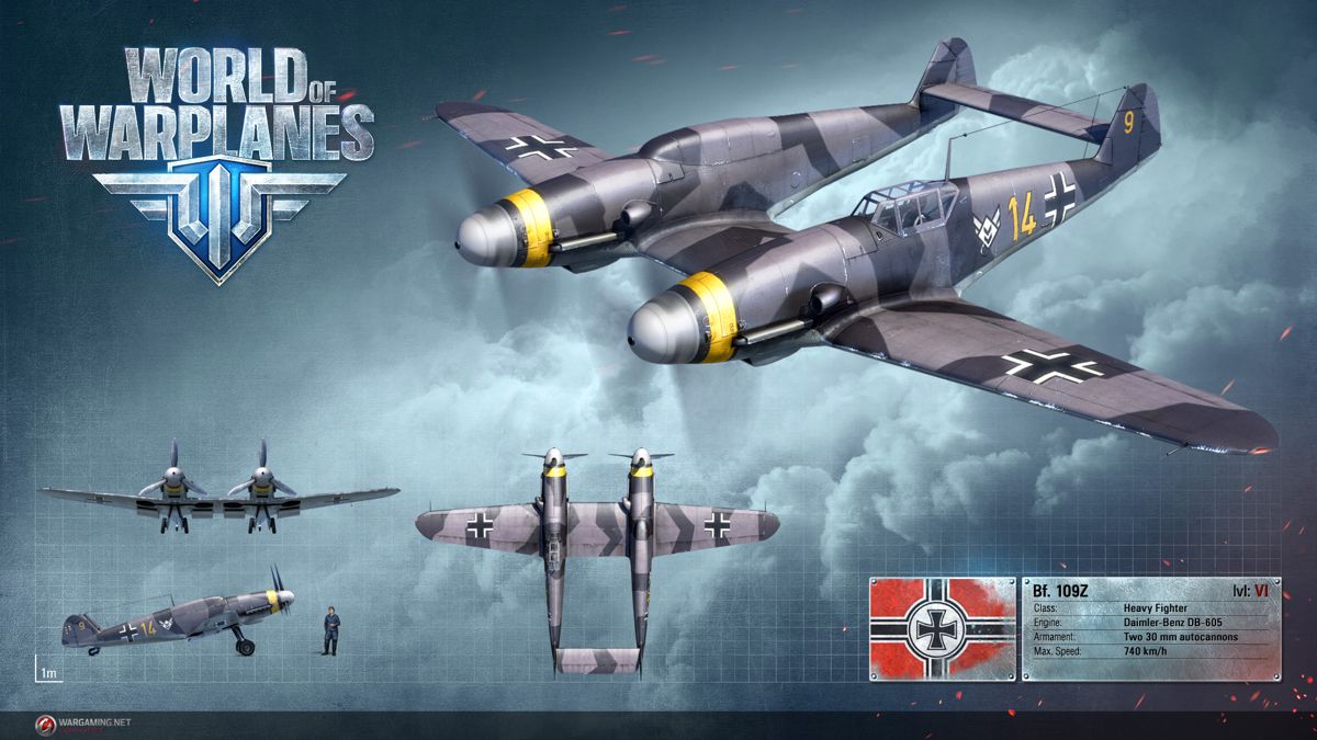 World of Warplanes Render (Official Website, Warplane Renders (2016)): Messerschmitt Bf 109 Z Zwilling