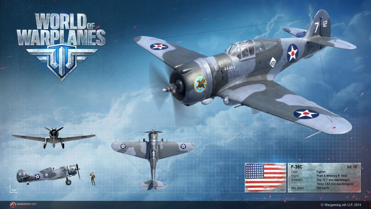 World of Warplanes Render (Official Website, Warplane Renders (2016)): Curtiss P-36C Hawk