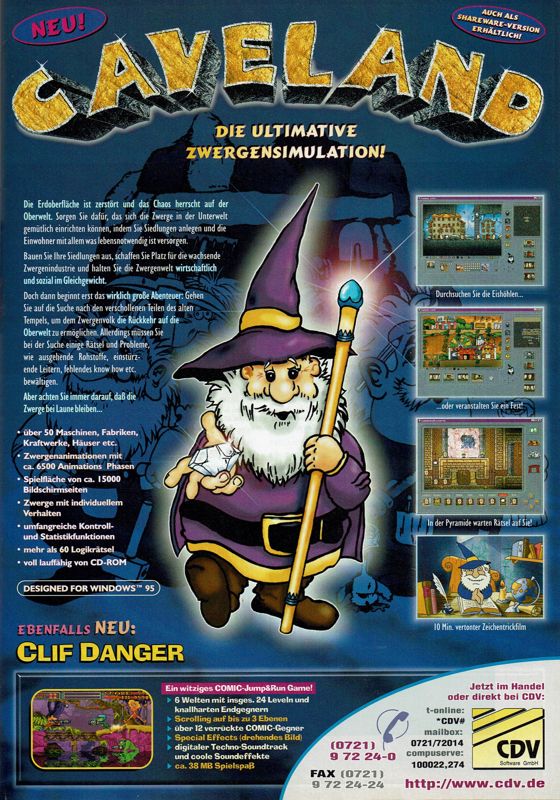 Clif Danger Magazine Advertisement (Magazine Advertisements): PC Player (Germany), Issue 10/1996