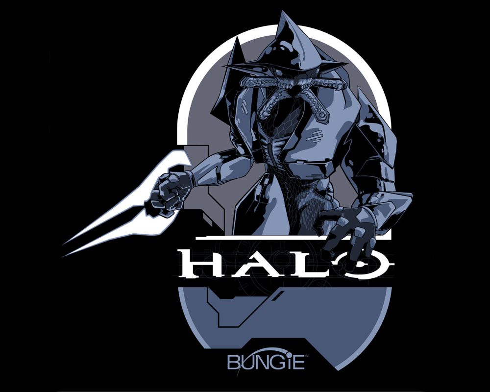 Halo: Combat Evolved Wallpaper (Bungie.net, 2005): Elite on Black
