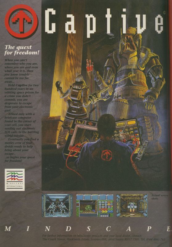 Captive Magazine Advertisement (Magazine Advertisements): CU Amiga Magazine (UK) Issue #8 (October 1990). Courtesy of the Internet Archive. Page 12