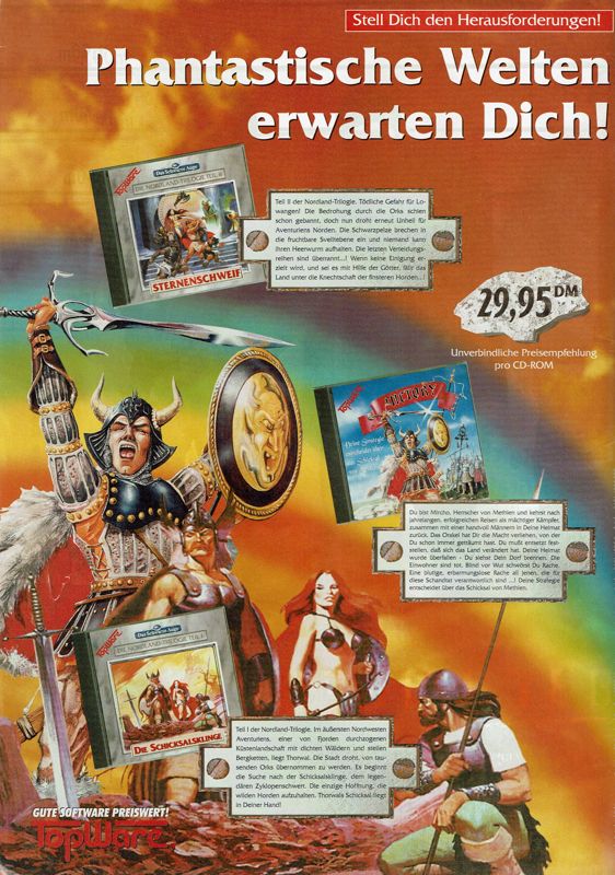 Realms of Arkania: Star Trail Magazine Advertisement (Magazine Advertisements): PC Player (Germany), Issue 10/1996