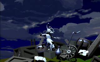 The Legend of Kyrandia: Book 3 - Malcolm's Revenge Screenshot (Westwood Studios website - screenshots (1997)): Alas, Malcolm's still a grinning statue. What a way to go...