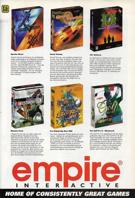 Pro Pinball: Big Race USA Magazine Advertisement (Magazine Advertisements): PC Gamer (Sweden), Issue 25 (January 1999)