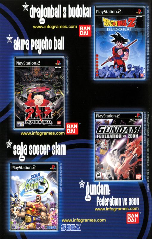 Dragon Ball Z: Budokai Catalogue (Catalogue Advertisements): ©2002 Infogrames (INFOCAT1PS2/ALL)
