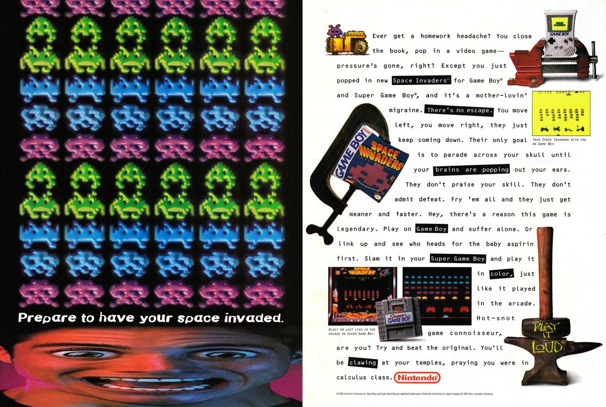 Space Invaders Magazine Advertisement (Magazine Advertisements): GamePro (International Data Group, United States), Issue 65 (December 1994)