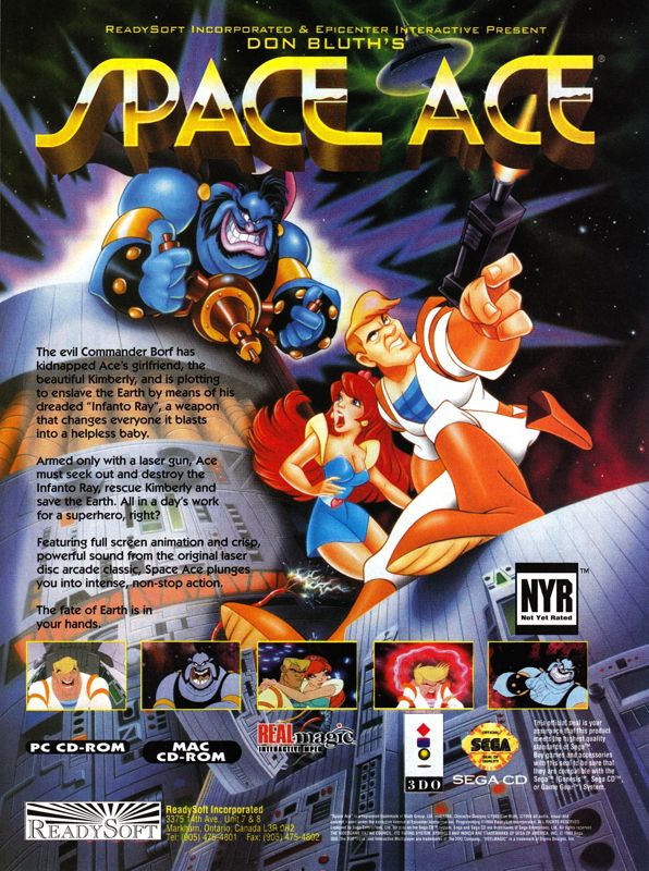 Space Ace Magazine Advertisement (Magazine Advertisements): GamePro (International Data Group, United States), Issue 65 (December 1994)