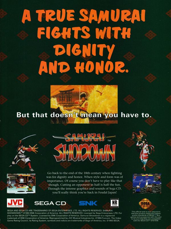 Samurai Shodown Magazine Advertisement (Magazine Advertisements): GamePro (International Data Group, United States), Issue 65 (December 1994)