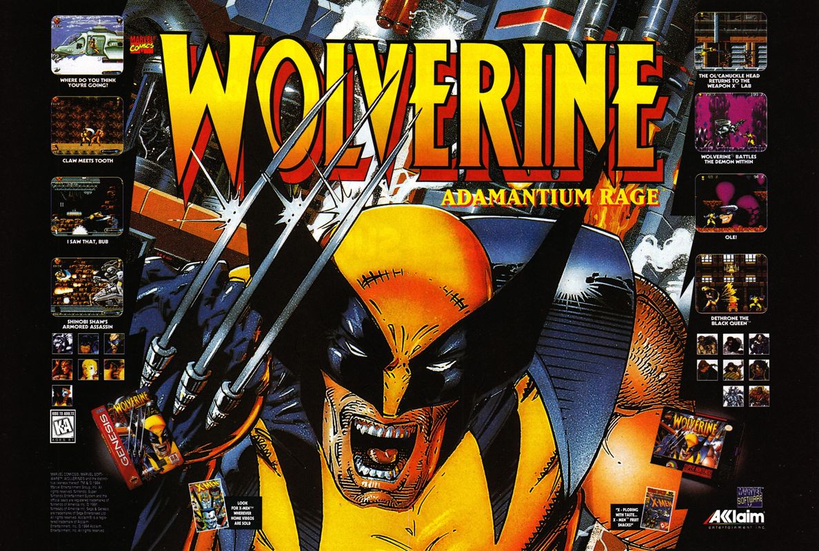 Wolverine: Adamantium Rage Magazine Advertisement (Magazine Advertisements): Official Magazine Advertisement GamePro (International Data Group, United States), Issue 65 (December 1994)