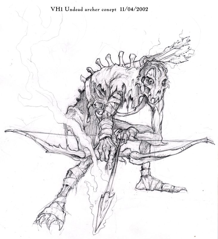 Van Helsing Concept Art (Van Helsing Fansite Kit): Skeleton Archer a.k.a. Undead Archer