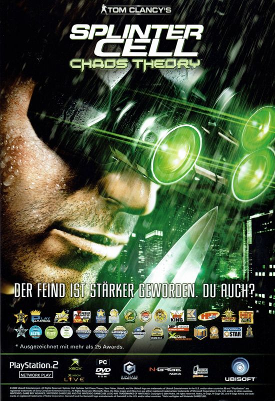 Tom Clancy's Splinter Cell: Chaos Theory Magazine Advertisement (Magazine Advertisements):<br> PC Powerplay (Germany), Issue 06/2005