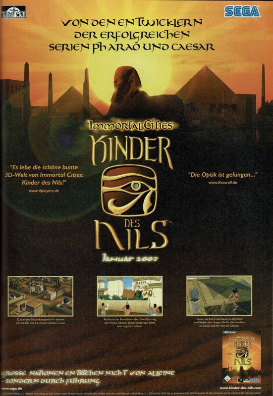 Immortal Cities: Children of the Nile Magazine Advertisement (Magazine Advertisements): PC Powerplay (Germany), Issue 02/2005