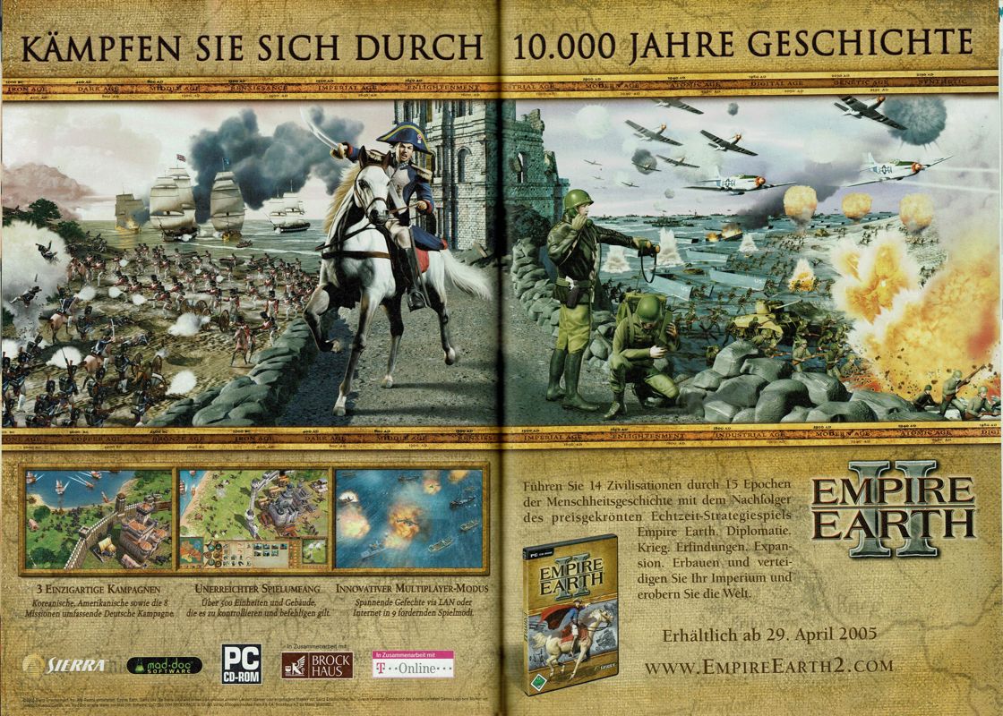 Empire Earth II Magazine Advertisement (Magazine Advertisements): PC Powerplay (Germany), Issue 04/2005