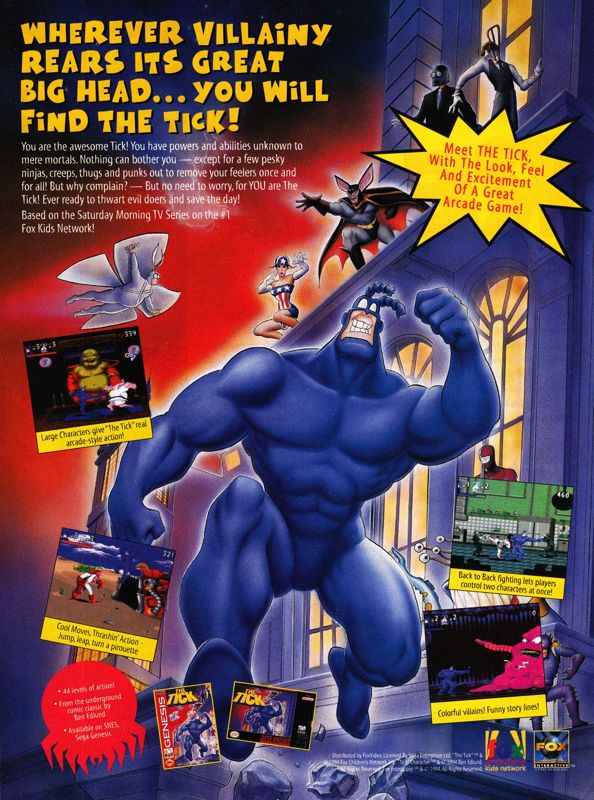 The Tick Magazine Advertisement (Magazine Advertisements): GamePro (International Data Group, United States), Issue 65 (December 1994)