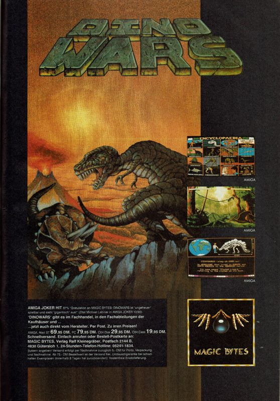 Dino Wars Magazine Advertisement (Magazine Advertisements): Power Play (Germany), Issue 12/1990