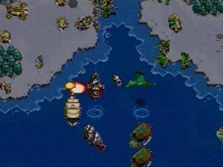 WarCraft II: The Dark Saga Screenshot (Electronic Arts website, 1997): Battle on the high seas.