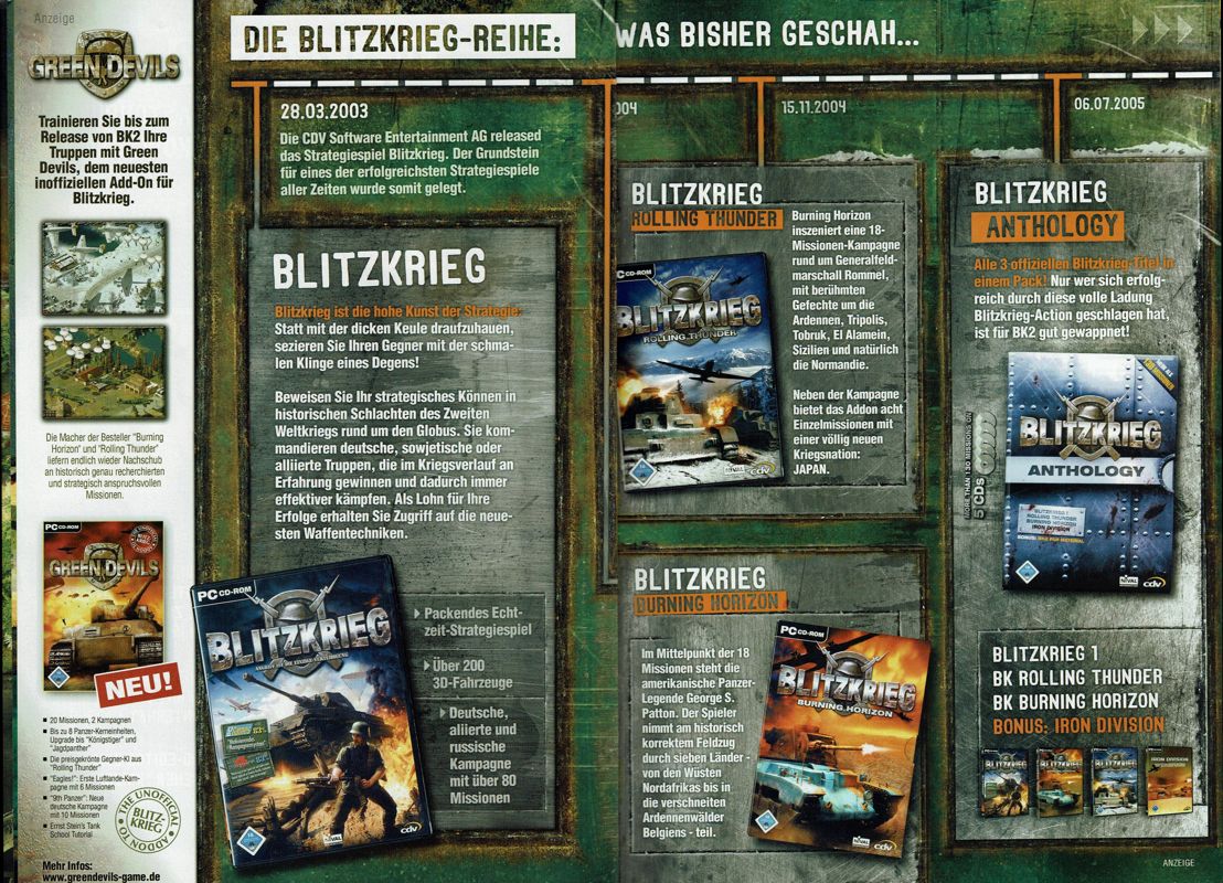 Blitzkrieg: Anthology Magazine Advertisement (Magazine Advertisements): PC Powerplay (Germany), Issue 09/2005