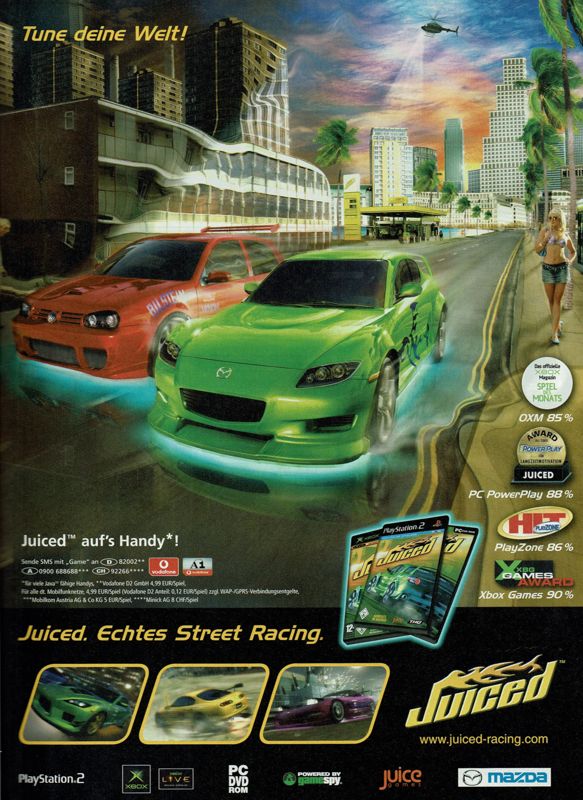 Juiced Magazine Advertisement (Magazine Advertisements): PC Powerplay (Germany), Issue 07/2005