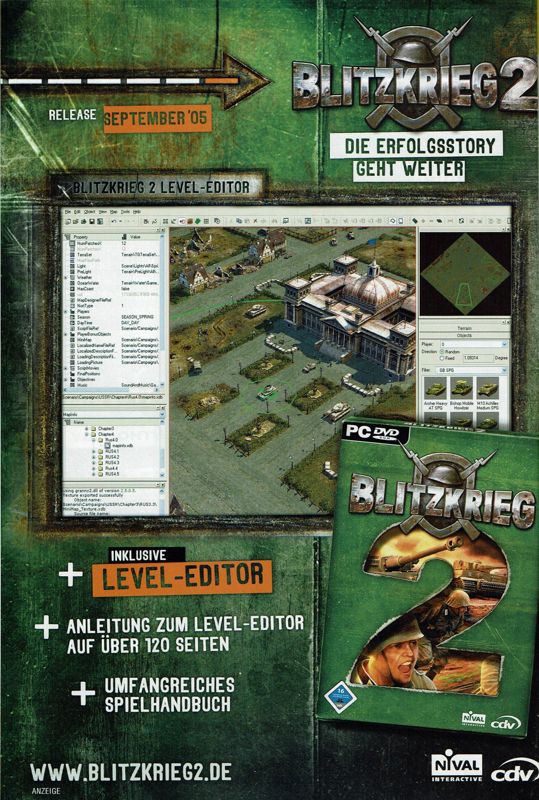 Blitzkrieg 2 Magazine Advertisement (Magazine Advertisements): PC Powerplay (Germany), Issue 09/2005 Part 5