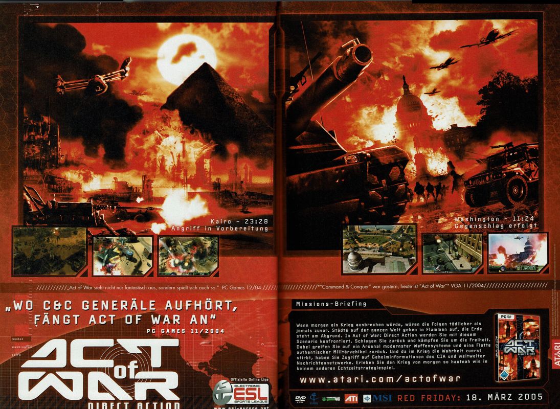 Act of War: Direct Action Magazine Advertisement (Magazine Advertisements): PC Powerplay (Germany), Issue 03/2005