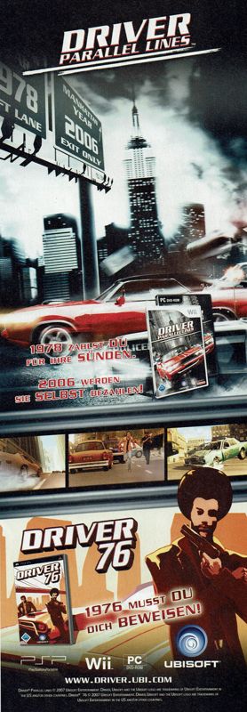 Driver: Parallel Lines Magazine Advertisement (Magazine Advertisements): PC Powerplay (Germany), Issue 07/2007