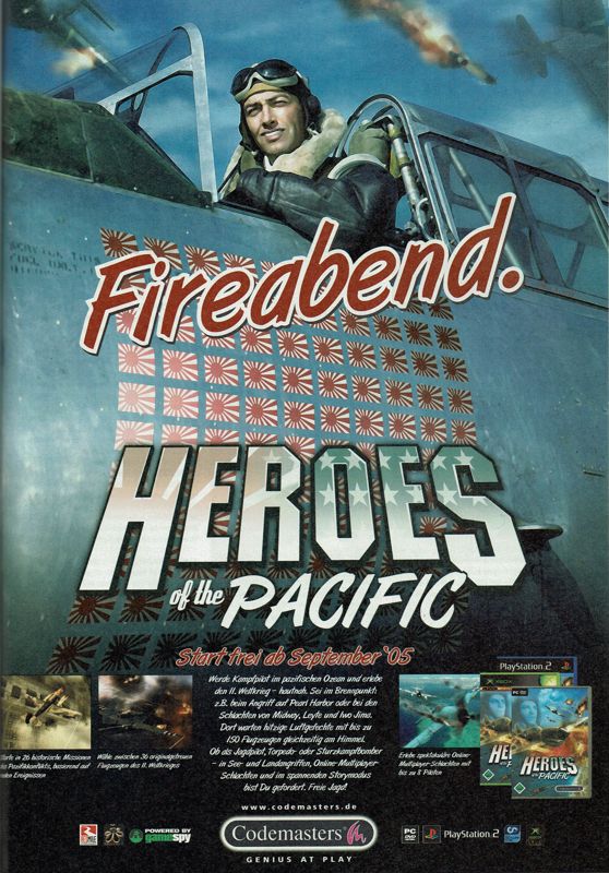 Heroes of the Pacific Magazine Advertisement (Magazine Advertisements): PC Powerplay (Germany), Issue 10/2005