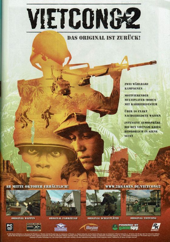 Vietcong 2 Magazine Advertisement (Magazine Advertisements): PC Powerplay (Germany), Issue 10/2005