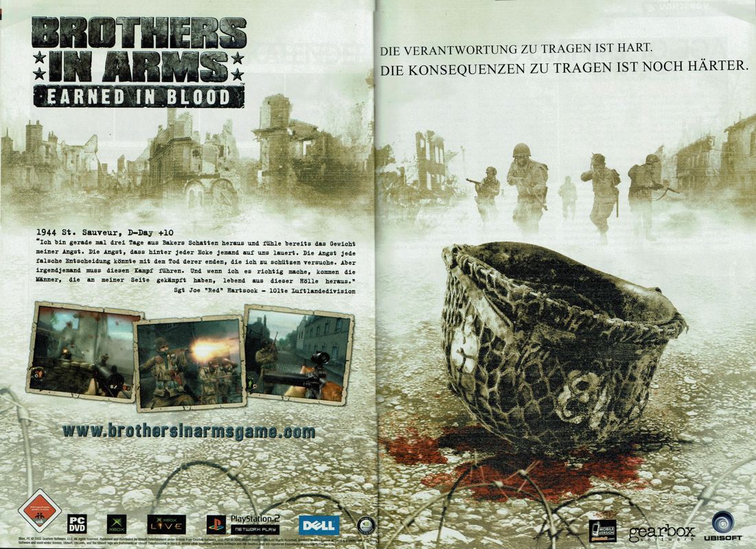 Brothers in Arms: Earned in Blood Magazine Advertisement (Magazine Advertisements): PC Powerplay (Germany), Issue 10/2005