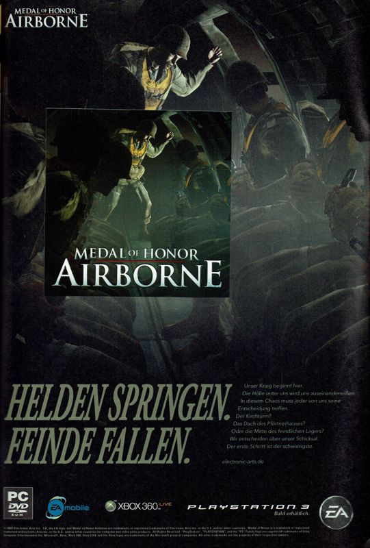 Medal of Honor: Airborne Magazine Advertisement (Magazine Advertisements): PC Powerplay (Germany), Issue 09/2007