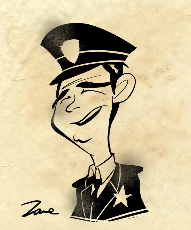 Back to the Future: The Game Concept Art (Koch Media FTP site): Cop caricature