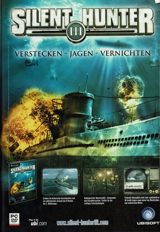 Silent Hunter III Magazine Advertisement (Magazine Advertisements): PC Powerplay (Germany), Issue 03/2005