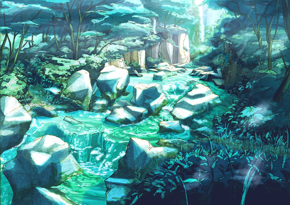 Genji: Dawn of the Samurai Concept Art (Sony Europe press disc): Environment Concepts - River