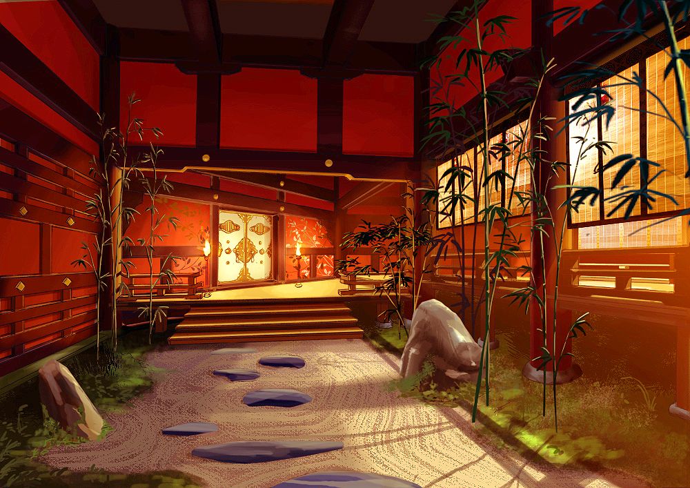 Genji: Dawn of the Samurai Concept Art (Sony Europe press disc): Environment Concepts - Heiankyo Palace Garden