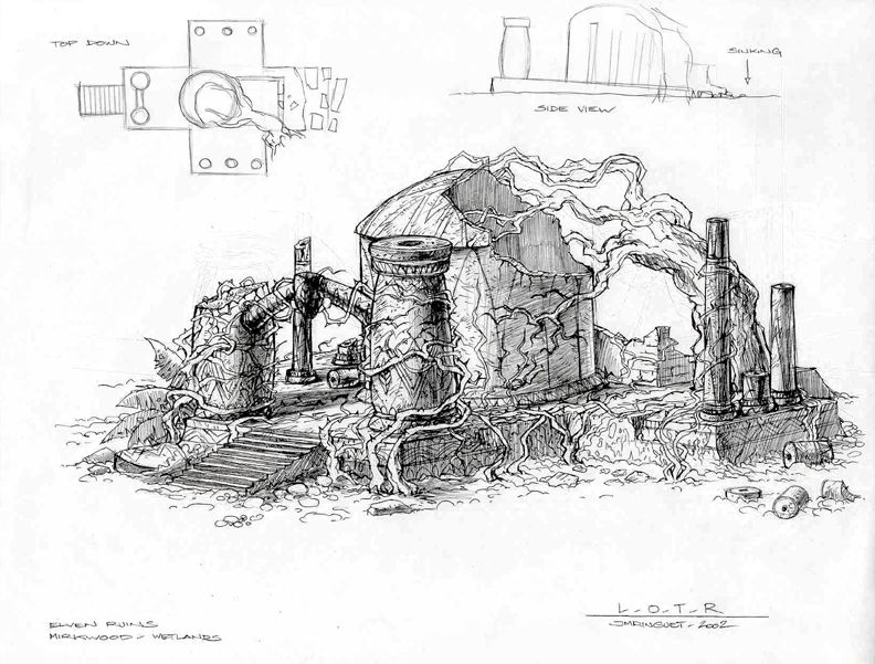 The Lord of the Rings: War of the Ring Concept Art (War of the Ring Fansite Kit): Wetlands Sunken Ruins