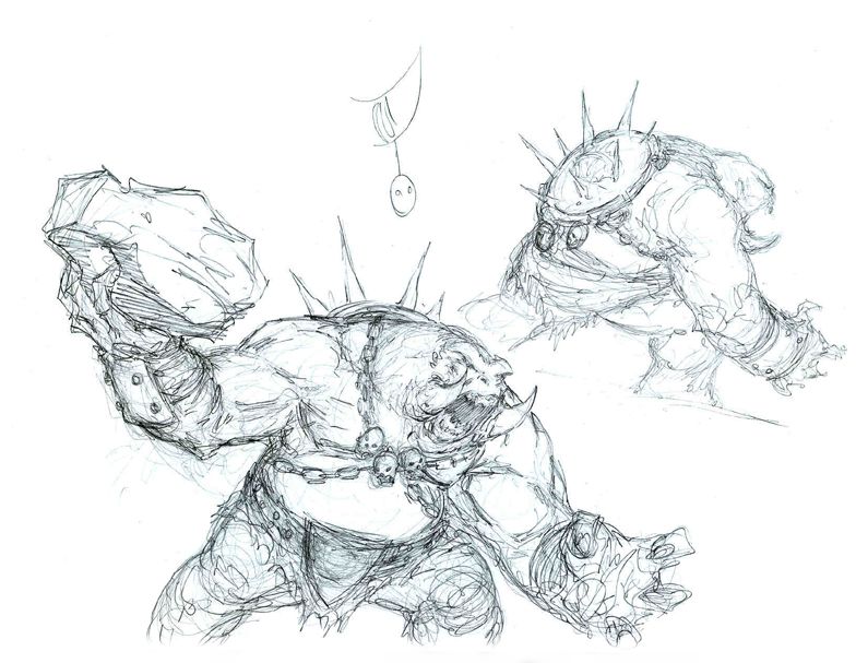 The Lord of the Rings: War of the Ring Concept Art (War of the Ring Fansite Kit): Troll Stonehurler (sketches)