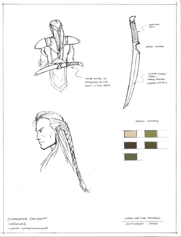 The Lord of the Rings: War of the Ring Concept Art (War of the Ring Fansite Kit): Legolas (details)