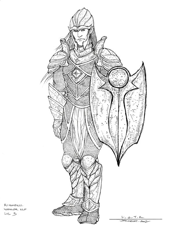 The Lord of the Rings: War of the Ring Concept Art (War of the Ring Fansite Kit): Elf Rivendell Armor Lvl3 (02)