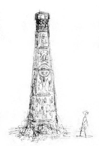 The Lord of the Rings: War of the Ring Concept Art (War of the Ring Fansite Kit): Wetlands Sketch Ancient Obelisk