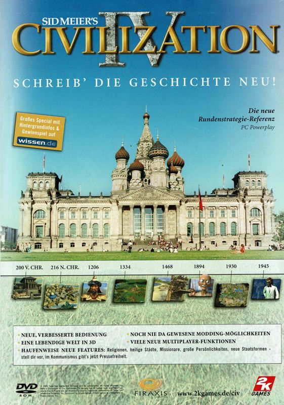 Sid Meier's Civilization IV Magazine Advertisement (Magazine Advertisements): PC Powerplay (Germany), Issue 12/2005