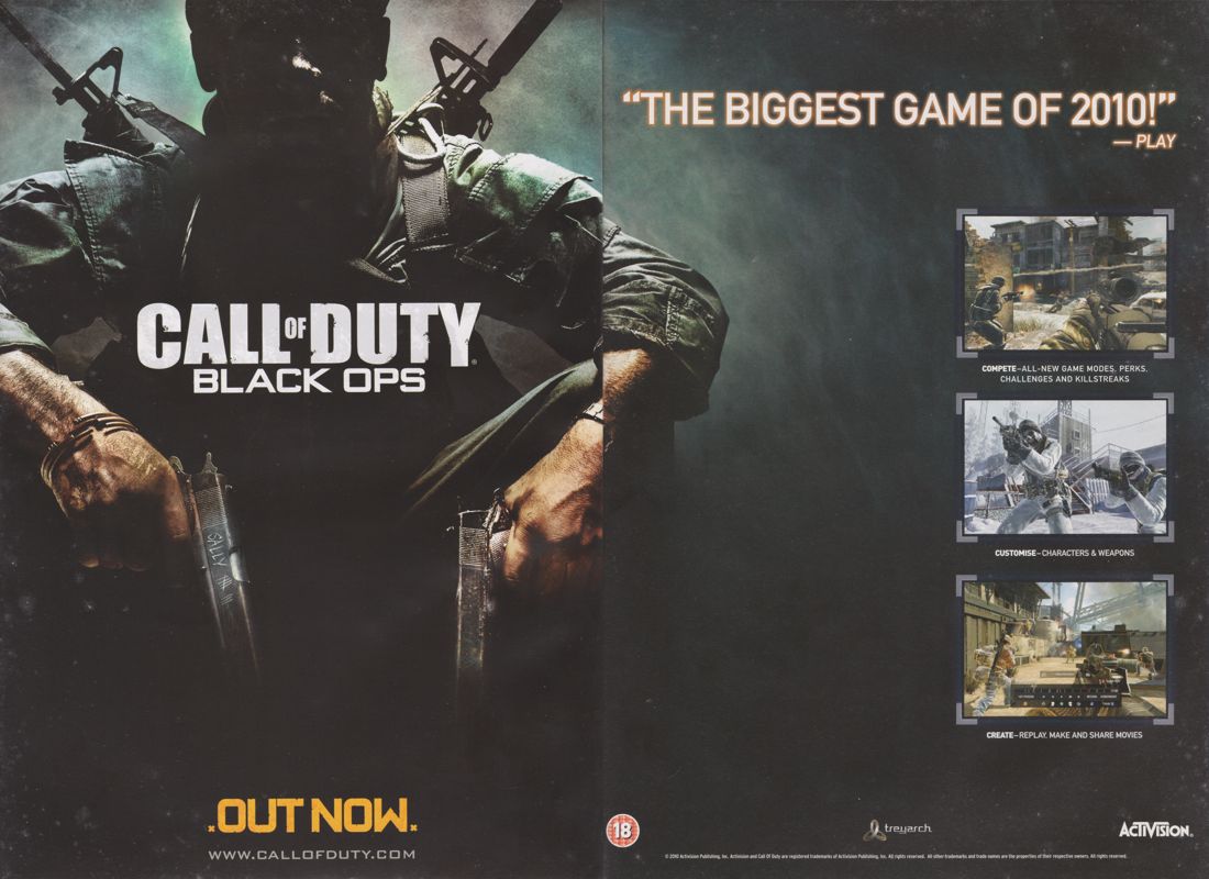 Call of Duty: Black Ops Magazine Advertisement (Magazine Advertisements): PlayStation Official Magazine - UK (United Kingdom), Issue 52 (December 2010)