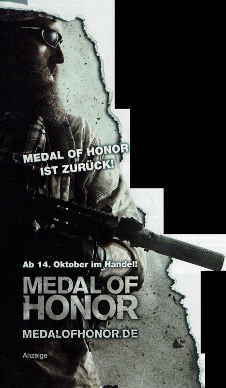 Medal of Honor Magazine Advertisement (Magazine Advertisements): PC Action (Germany), Issue 12/2010 Part 1