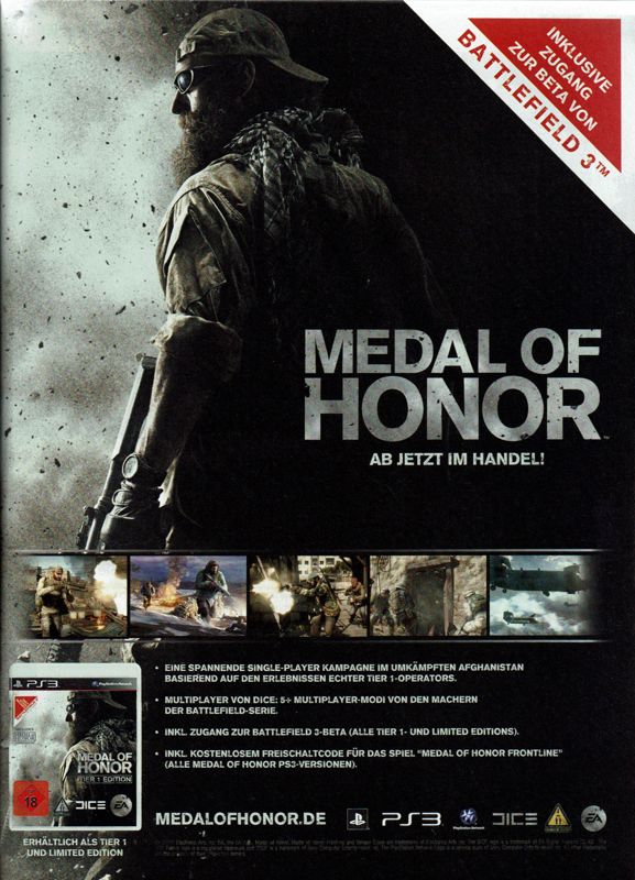 Medal of Honor Magazine Advertisement (Magazine Advertisements): PC Action (Germany), Issue 12/2010 Part 3