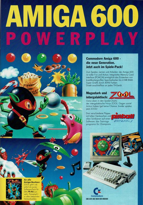 Zool Magazine Advertisement (Magazine Advertisements): Play Time (Germany), Issue 06/1993