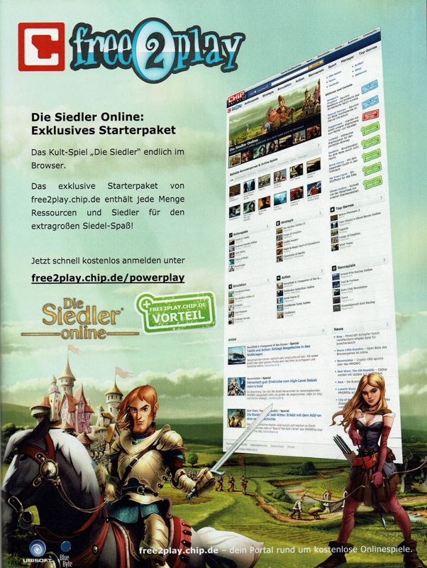 The Settlers Online Magazine Advertisement (Magazine Advertisements): Chip Power Play (Germany), Issue 02/2013